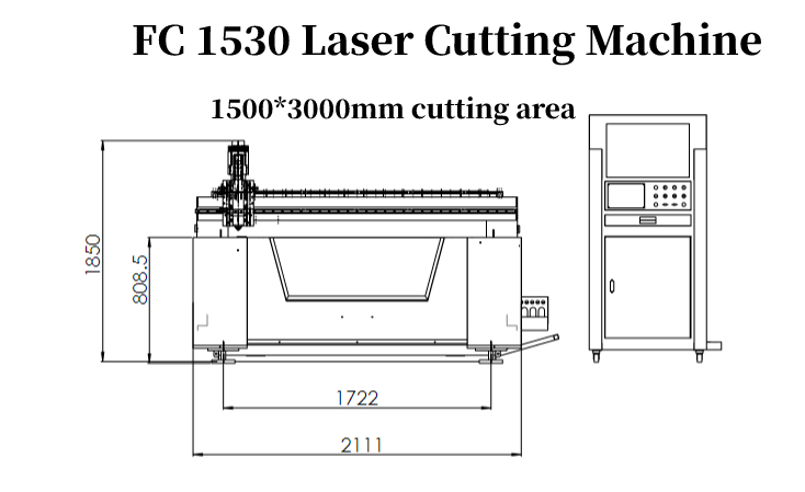 Čína Průmyslový kovový hliník 1kw 2kw laserový řezací stroj na plechové vlákno