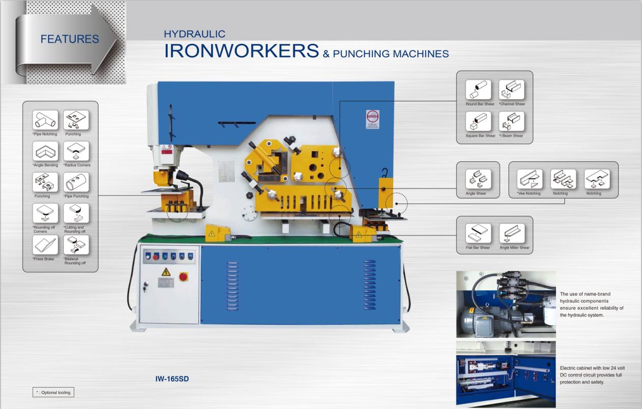Kovový hydraulický IronWorker stroj na děrování a stříhání